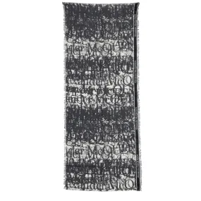 ALEXANDER MCQUEEN  Sciarpa in tessuto bianca e nera