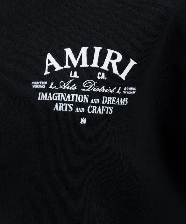 AMIRI Felpa nera dell'equipaggio del distretto artistico AWJYCW1011