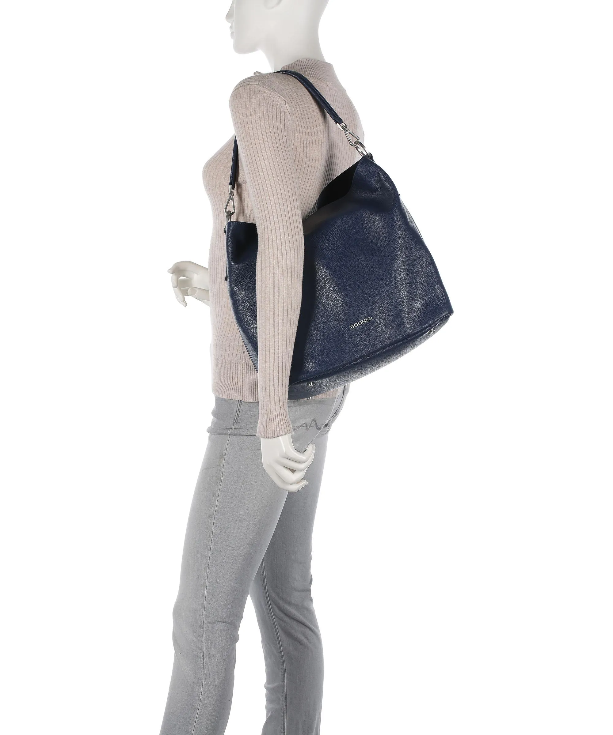  Bogner Pontresina Jessi Borsa hobo pelle di vacchetta grana blu scuro  