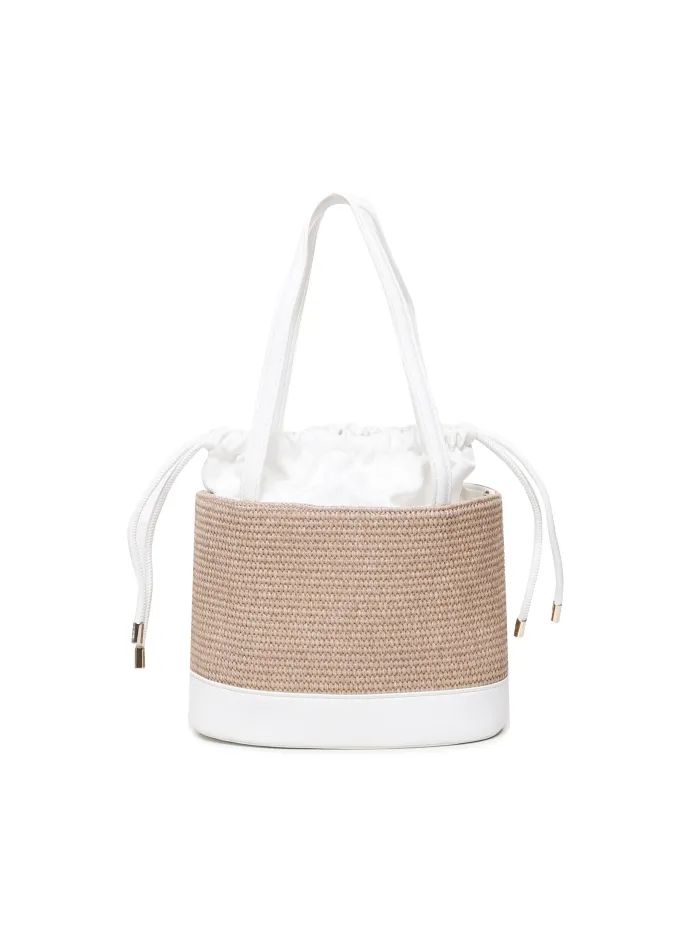 BORSA CAT IN PELLE E RAFIA