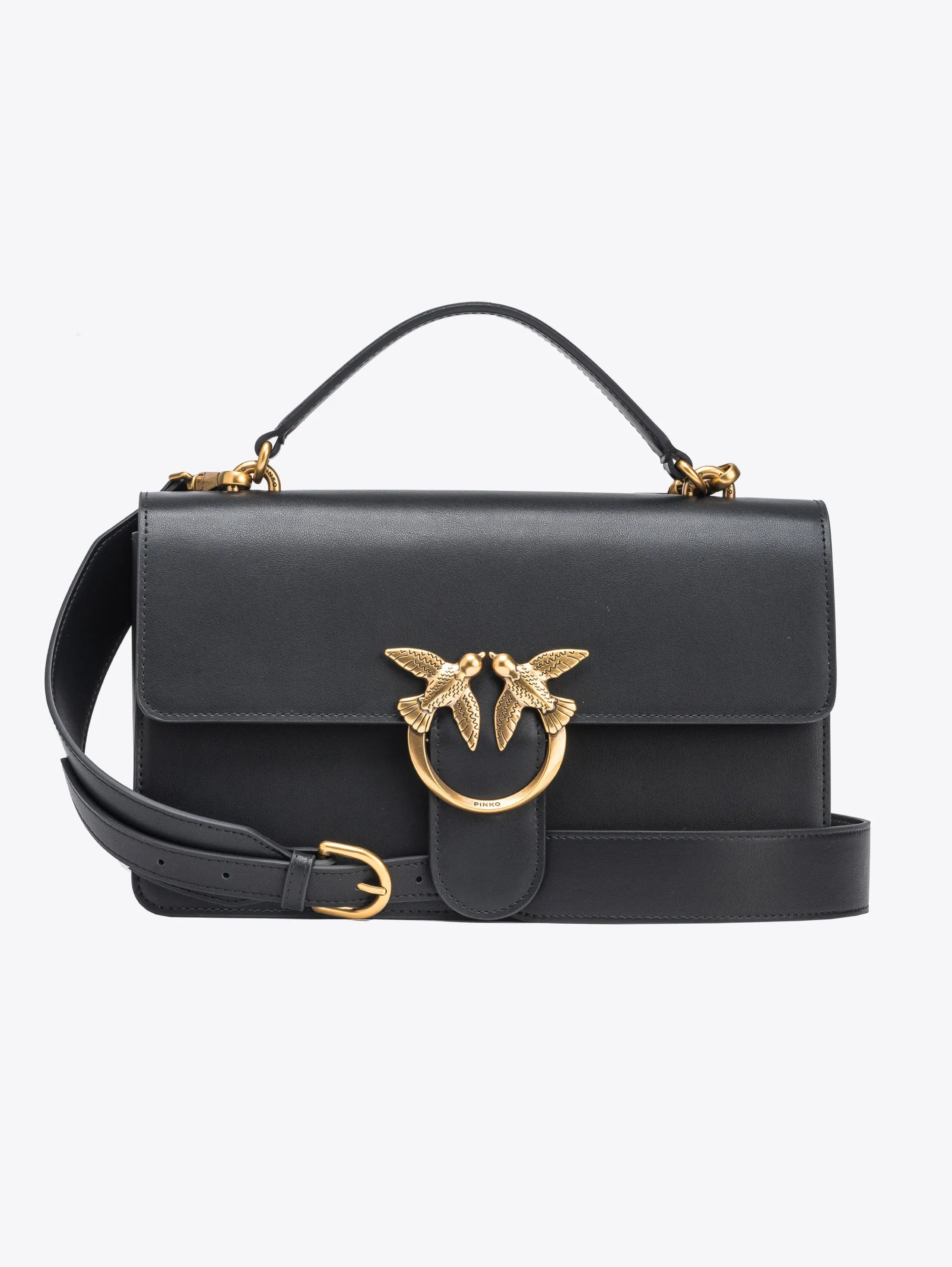 Borsa in Pelle con Manico Singolo Nero