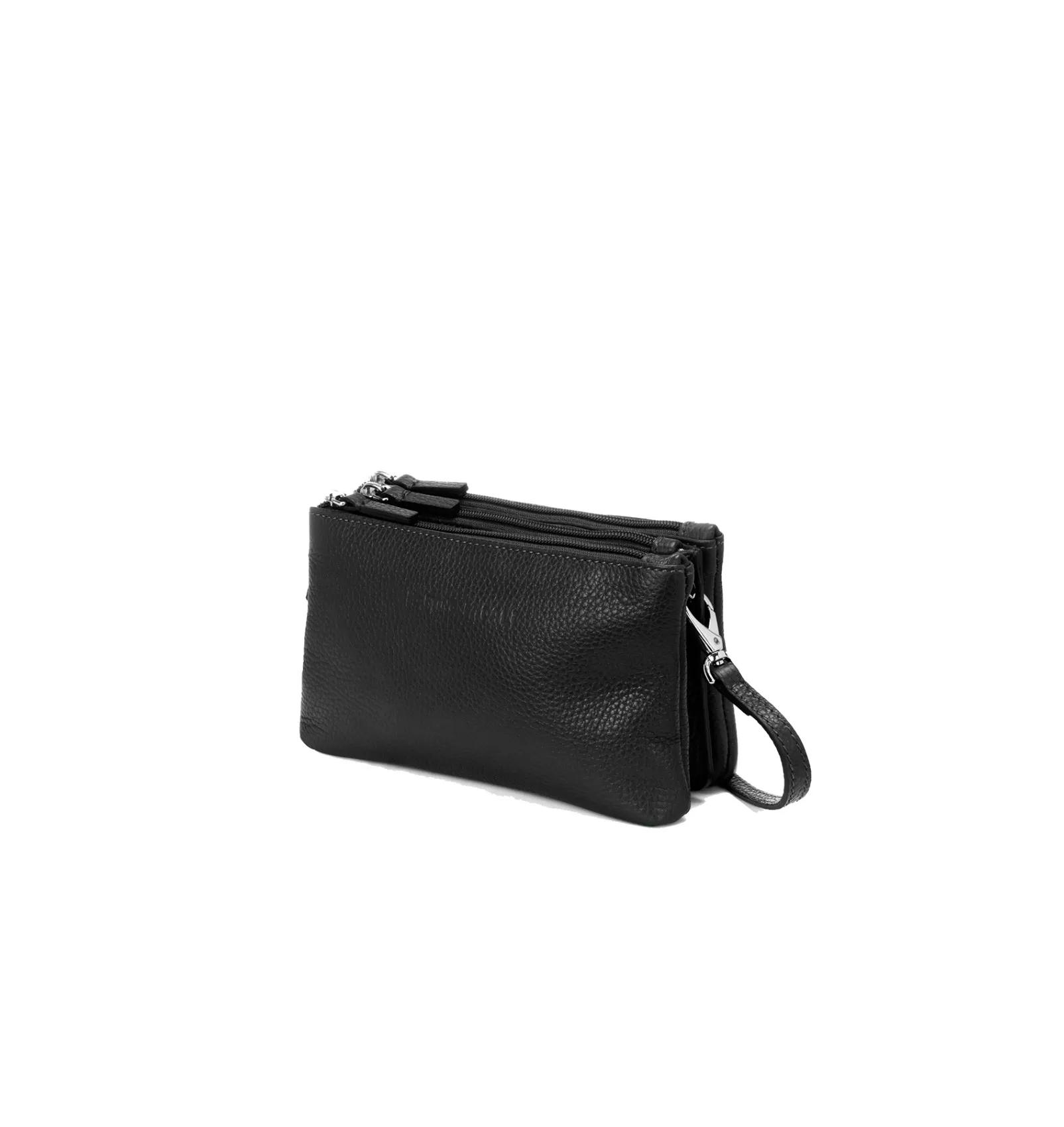 Borsa in pelle con tre zip