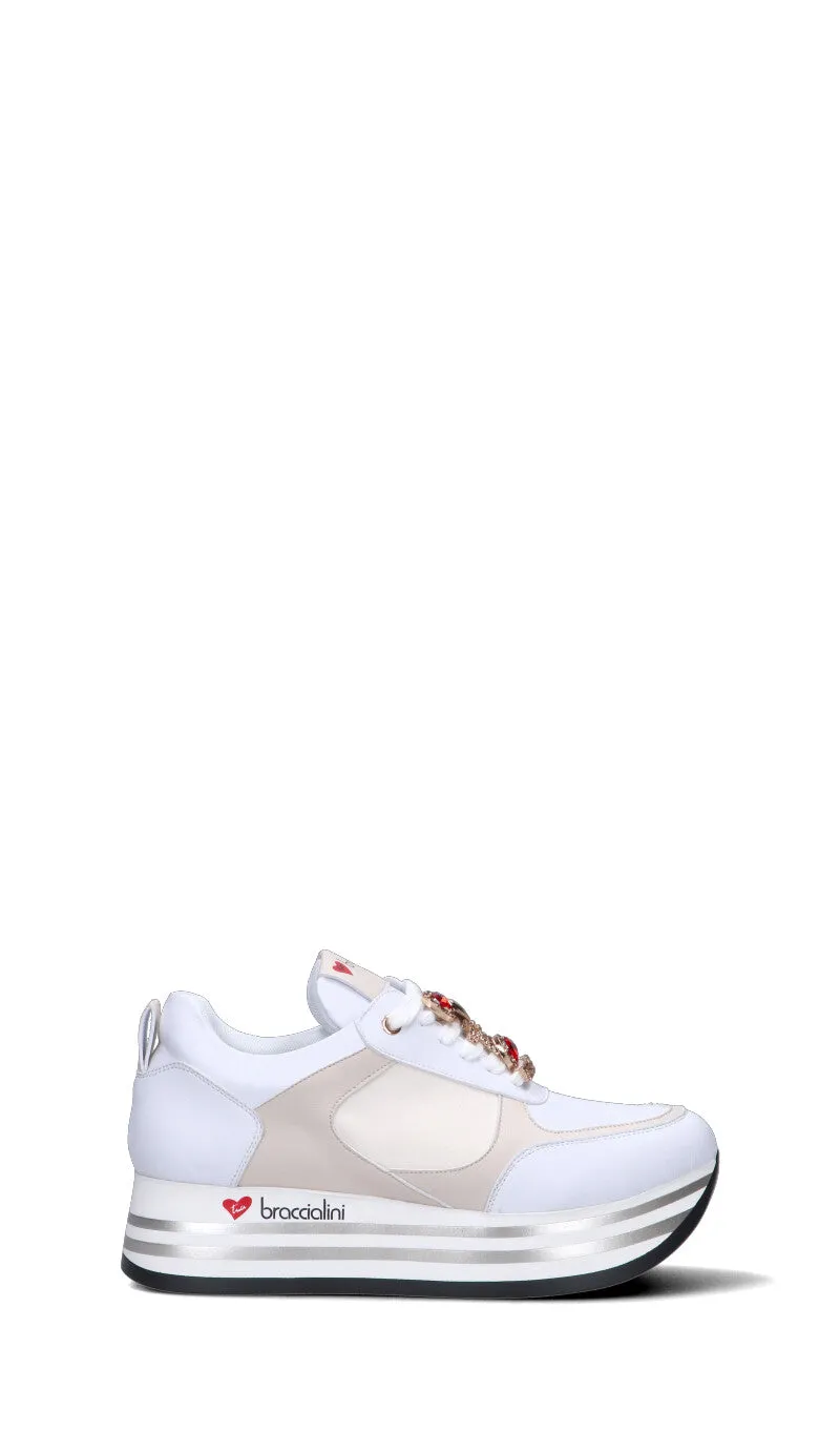 BRACCIALINI Sneaker donna bianca/beige/rosa
