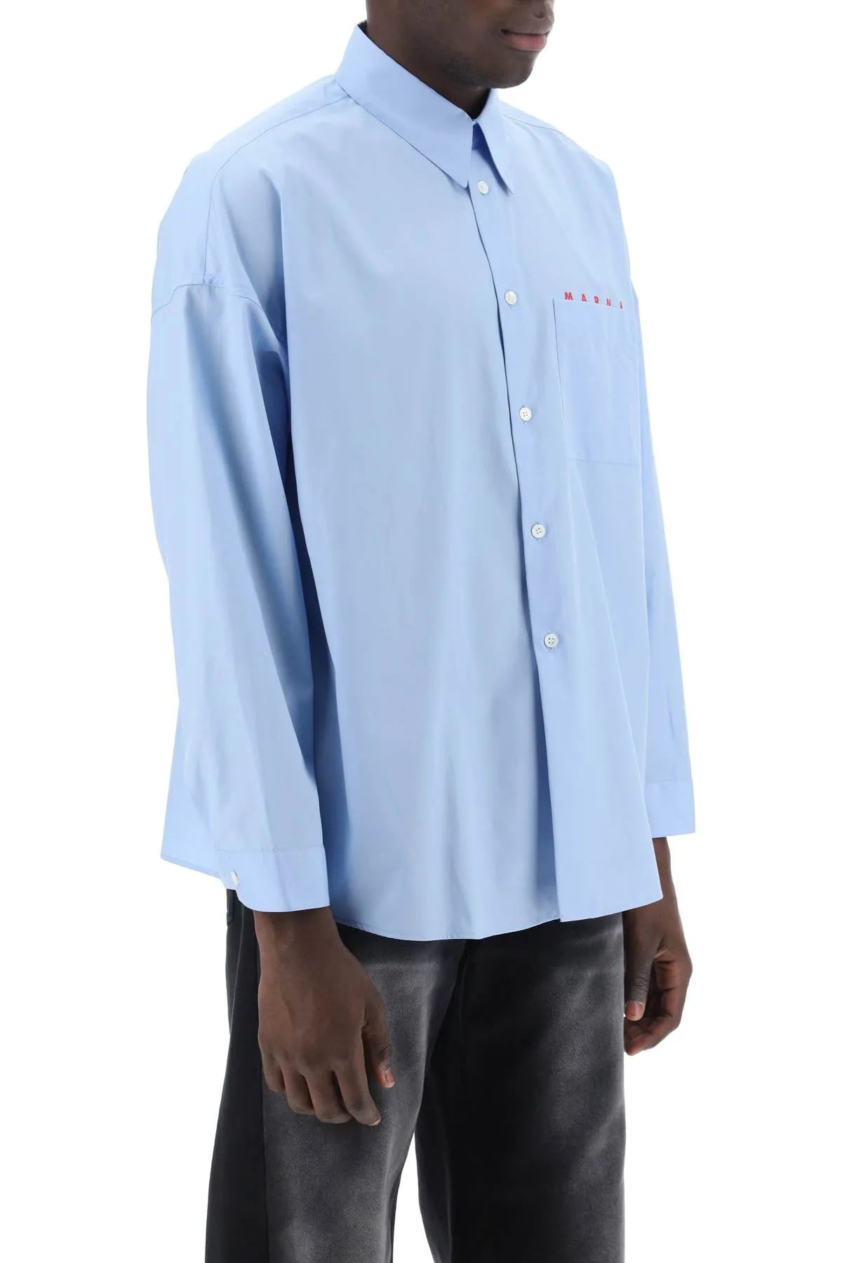 Camicia Boxy Con Colletto Italiano