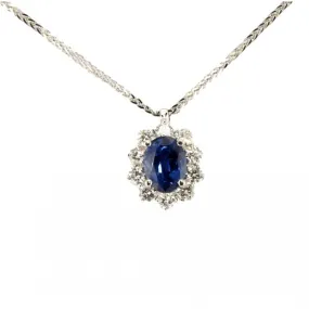 collana margherita donna Gioielli Lavinia lav002418 in oro 750 bianco con zaffiro e diamanti    