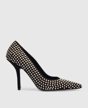 Eddy Daniele Décolleté in camoscio nero con strass Swarovski ES22935