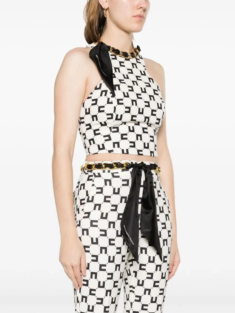 elisabetta franchi Top stampa monogramma