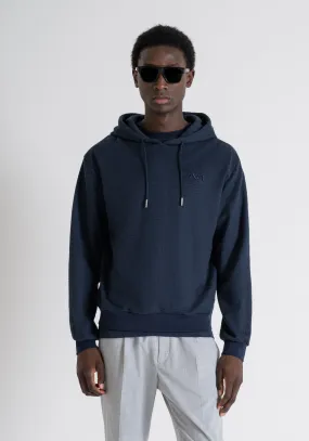 FELPA RELAXED FIT IN TESSUTO ARMATURATO MISTO COTONE CON LOGO RICAMATO