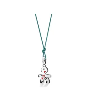 Le Bebé Ciondolo Donna Lovely Bimbo Cuore Freccia Oro Bianco Cuoio Diamantino LBB582