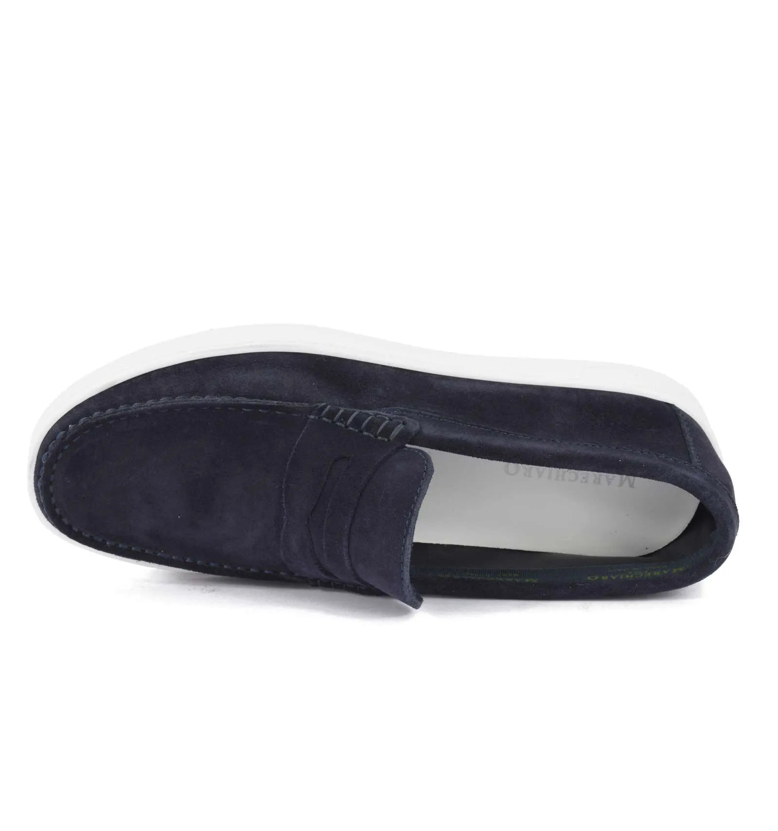 MARECHIARO 1962 uomo scarpa mocassino camoscio blu PABE MIDNIGHT