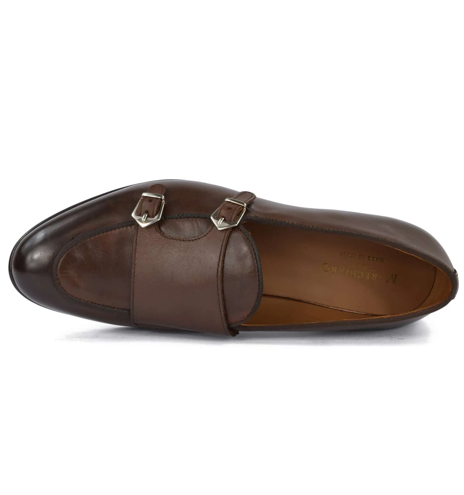 MARECHIARO 1962 uomo scarpa mocassino doppio monk strap M20 MARRONE
