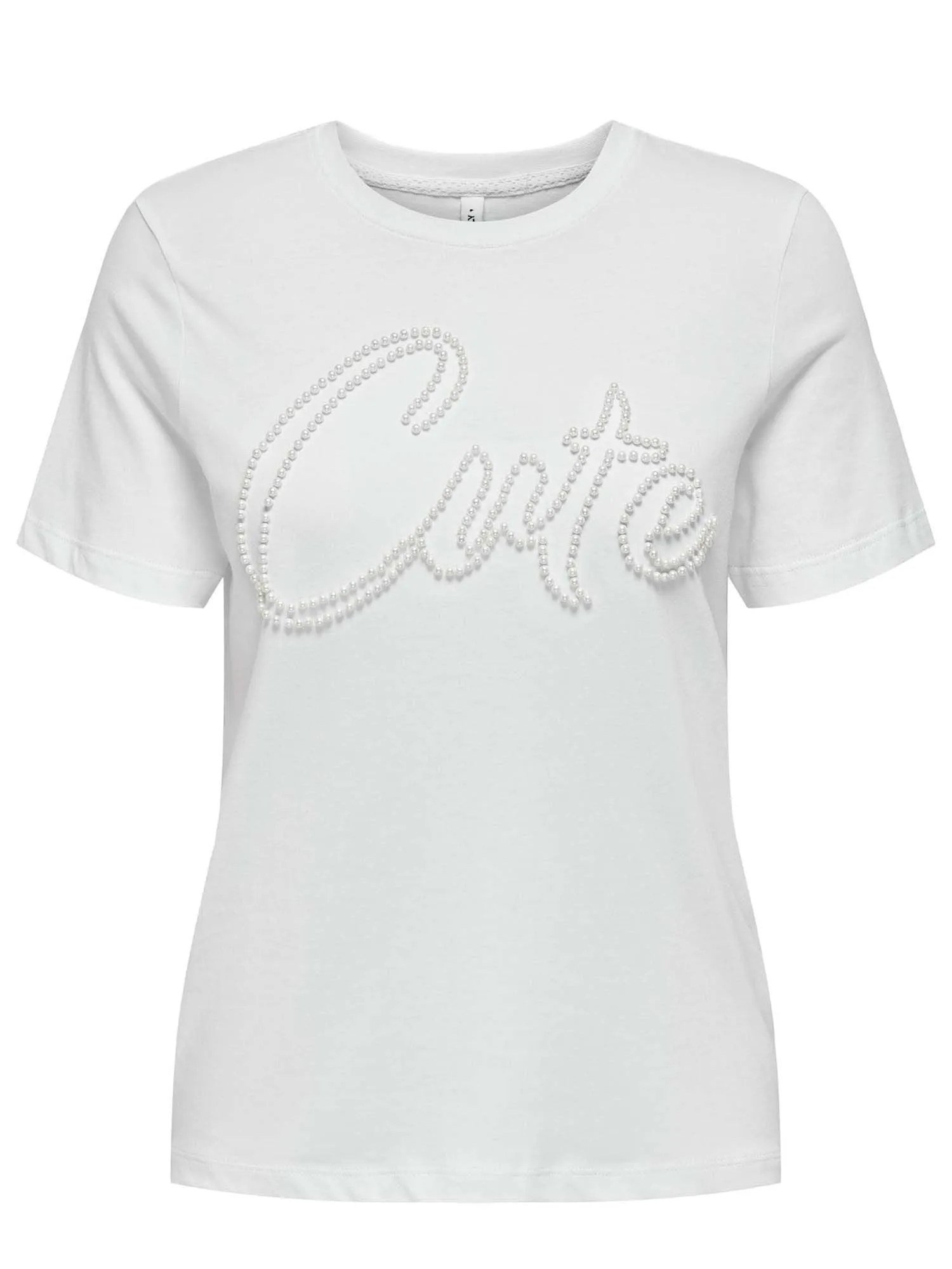 Only donna t-shirt Nanna life s/s pearls top 15320542 colore Bianco