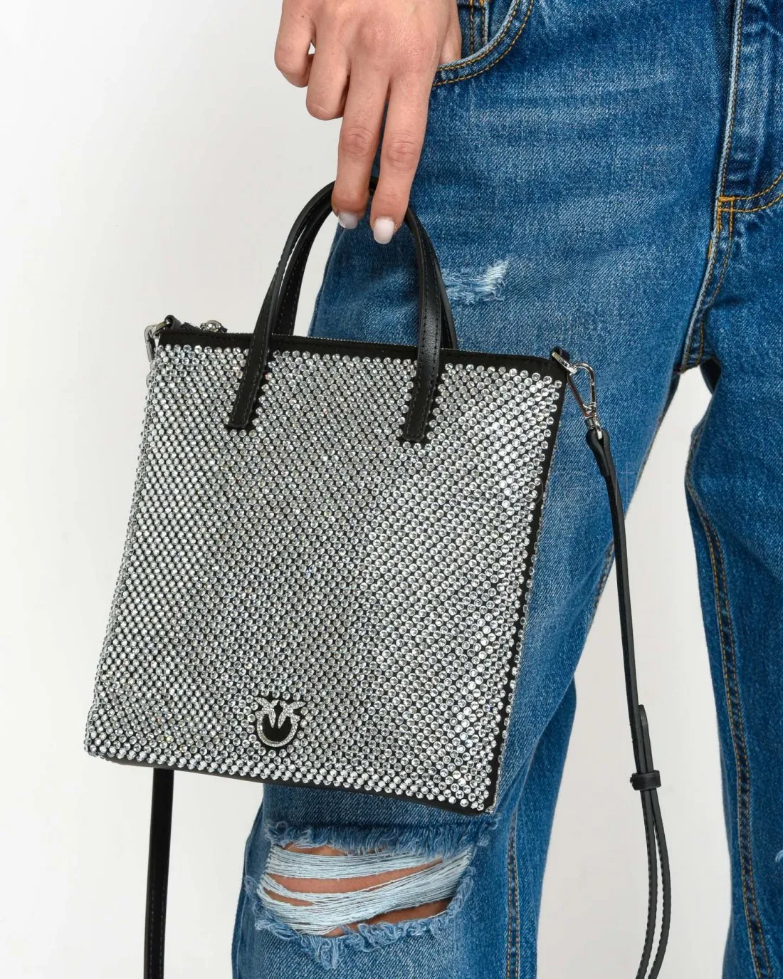 ---------------  ---------------  ---------------  ---------------  --------------Pinko MINI SHOPPER FULL STRASS JEWEL BLACK LIM