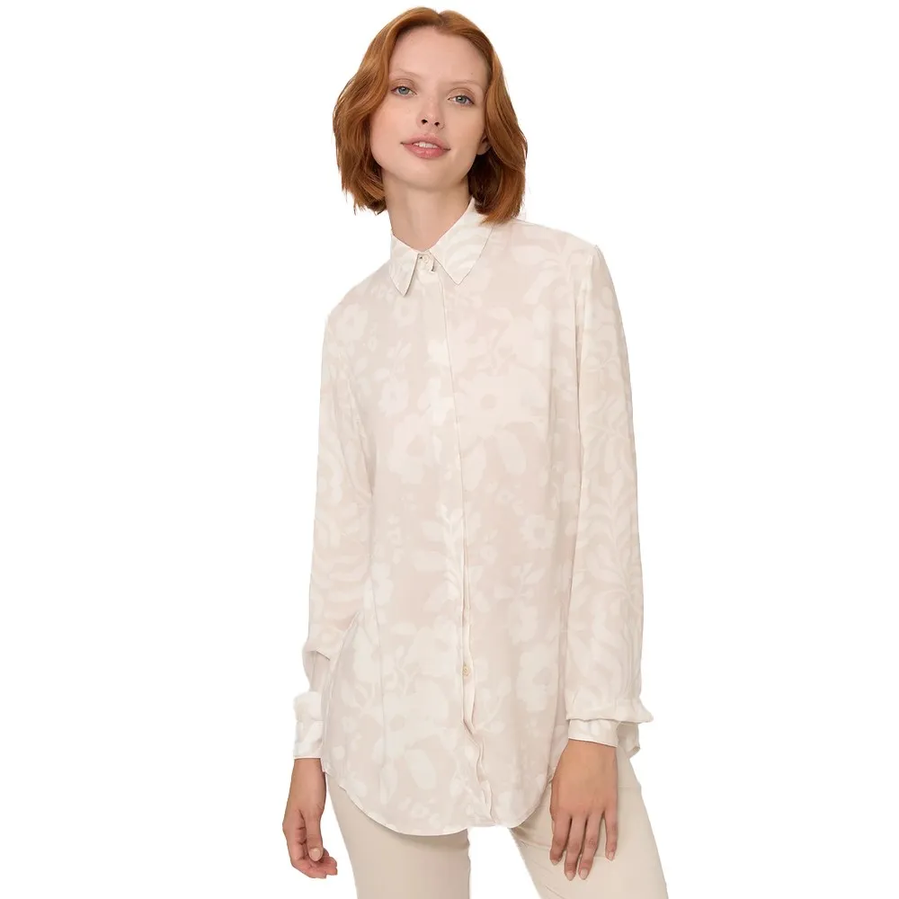 Ragno Camicia con Maniche Lunghe in Ecoseta Art.dm84sc Fant.Champignon