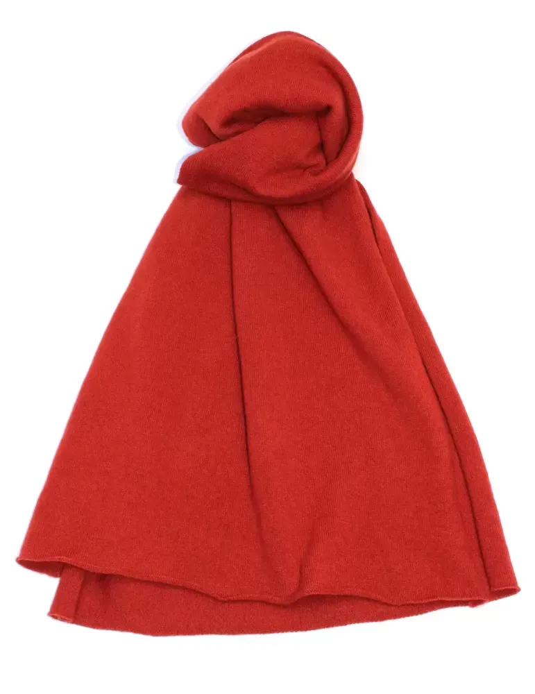 Sciarpa arancio tegola in maglia di lana e cashmere Musetti