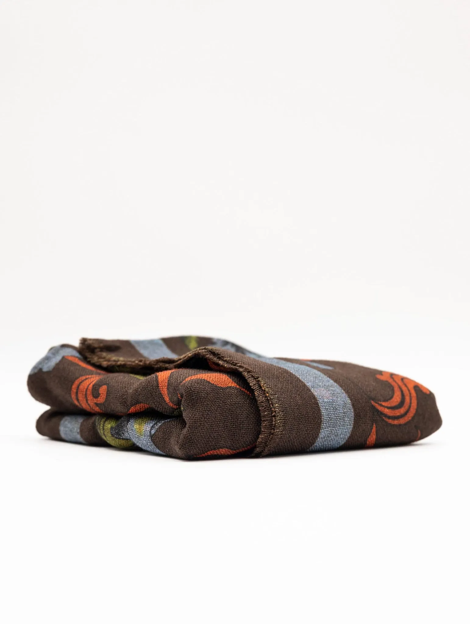 Sciarpa Calabrese 1924 in Lambswool Fantasia Fiorata Marrone