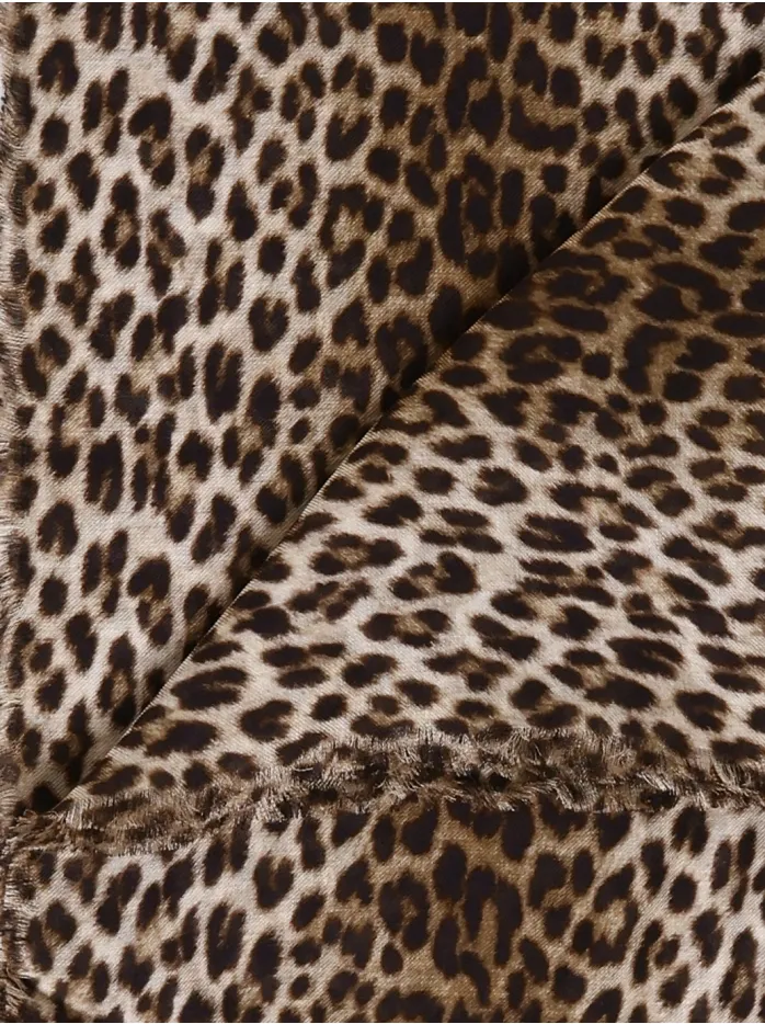 SCIARPA QUADRATA IN MODAL E CASHMERE LEOPARDATO