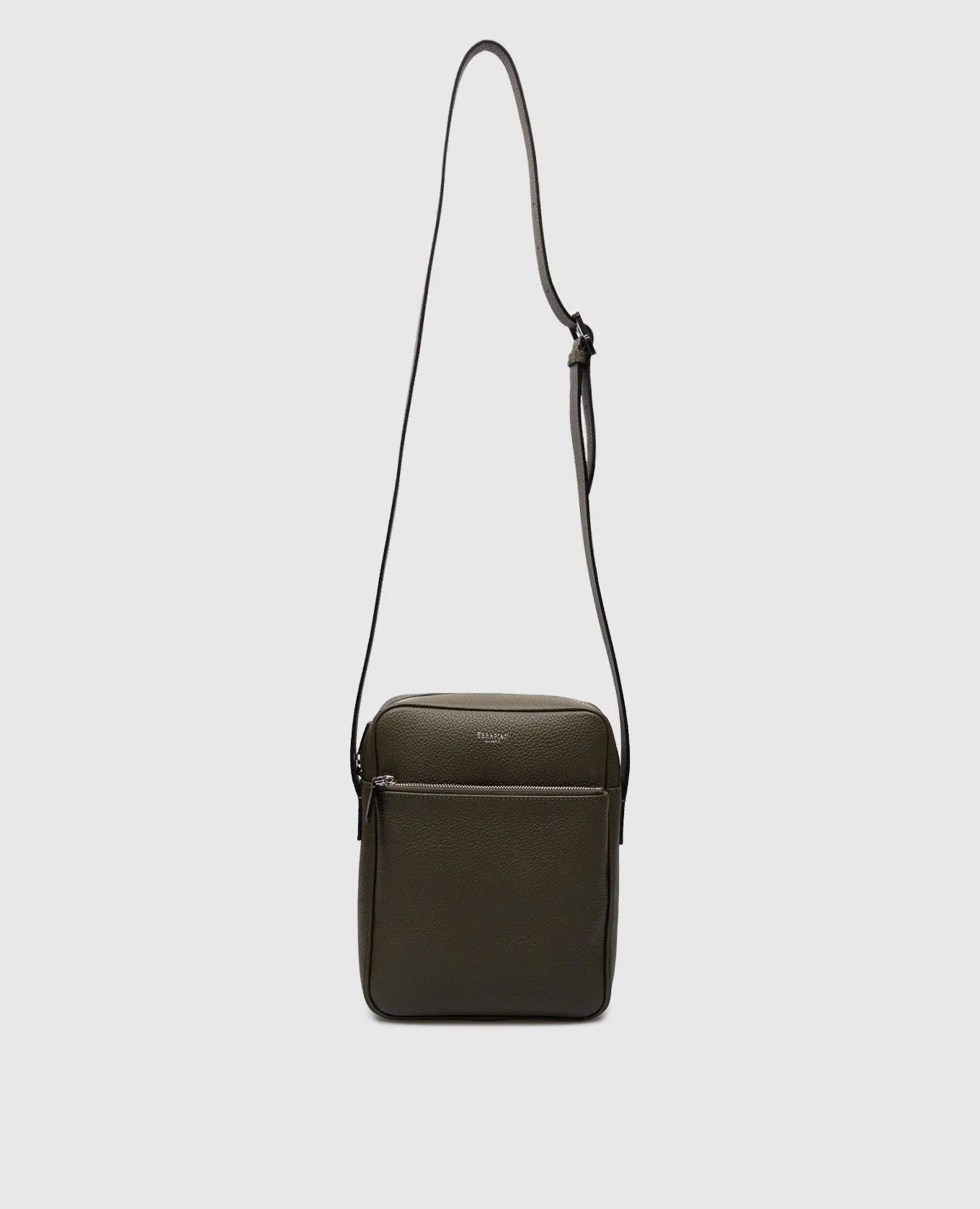 Serapian Borsa in pelle verde con logo SRCCHMML679919Y033