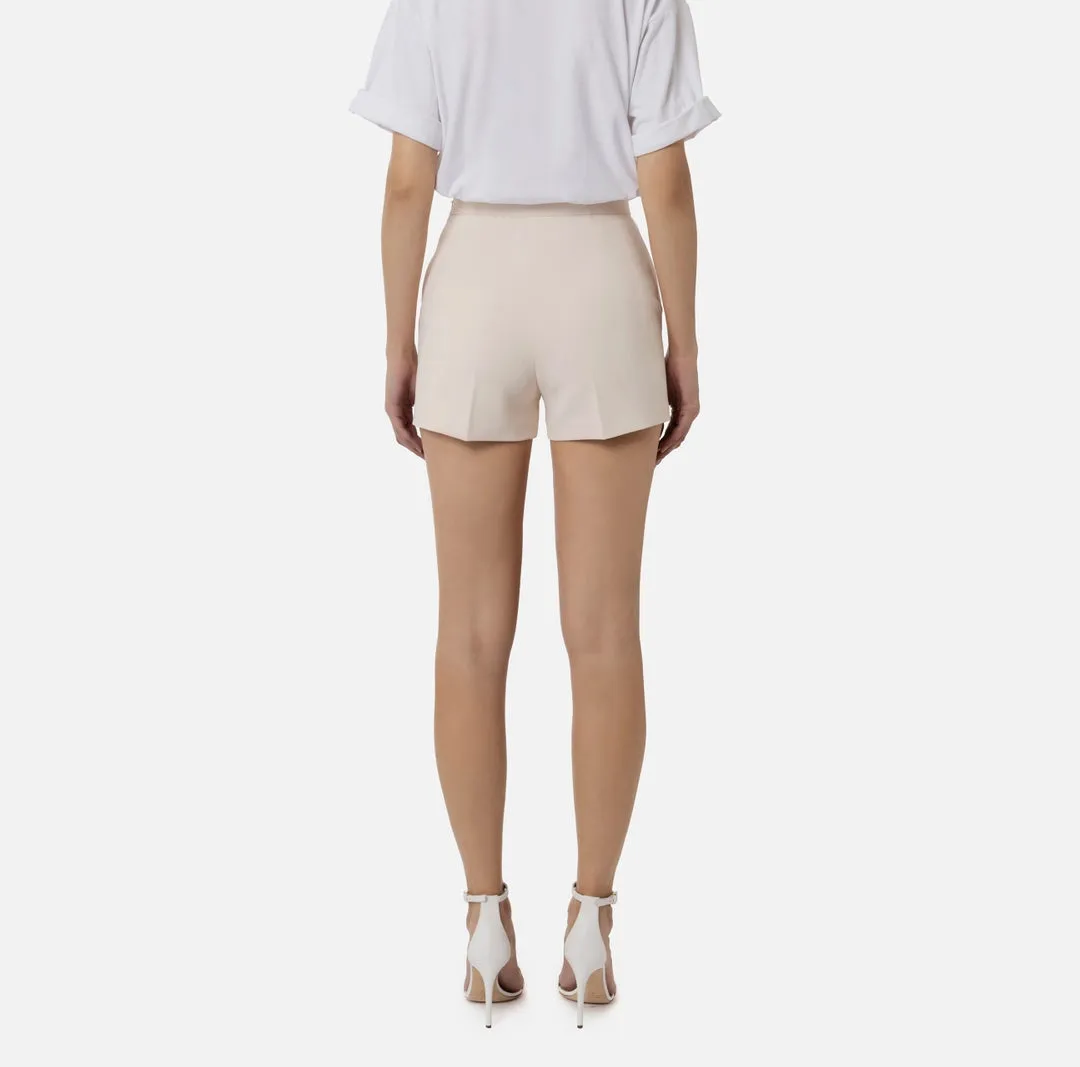 Short in crêpe con placca logo Elisabetta Franchi SHT0141E2