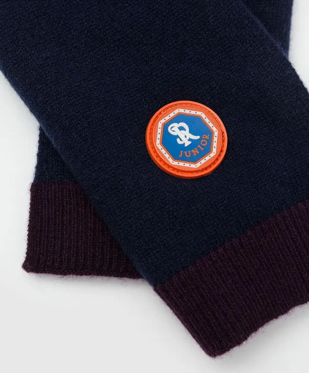 Stefano Ricci Sciarpa per bambini in cashmere blu scuro KY07002SCIY17414