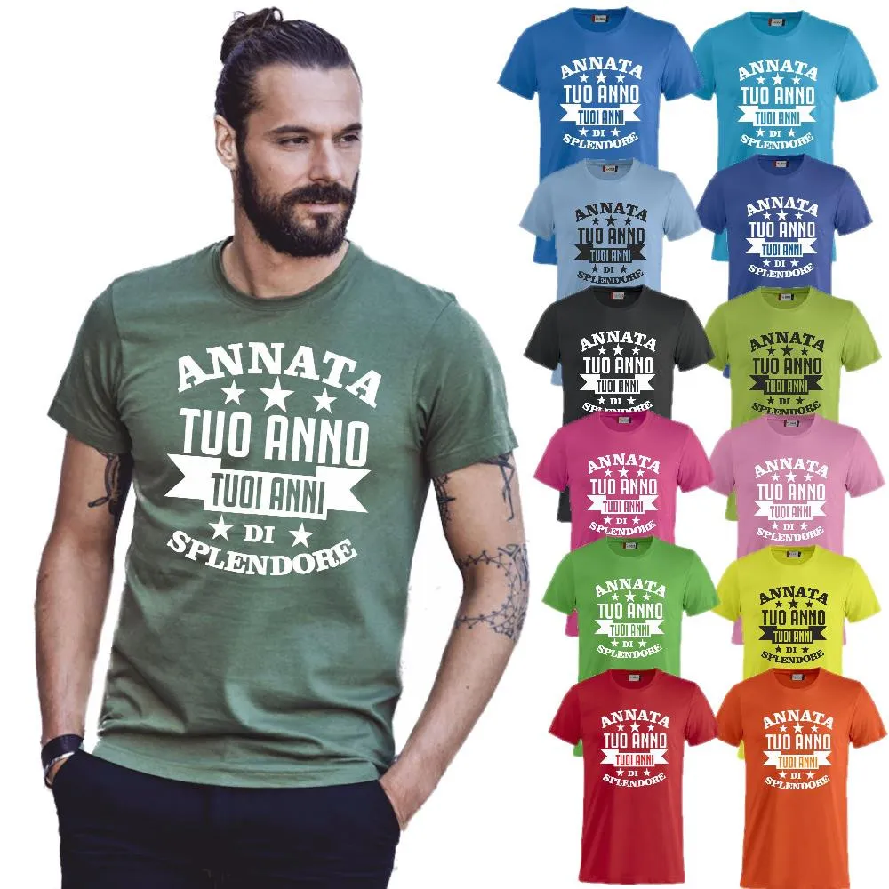 T-Shirt Annata Tuo Anno Anni di Splendore Maglietta Personalizzata PS 27431-annata
