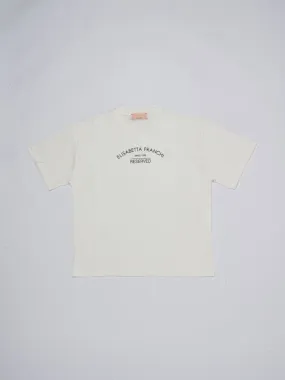 T-shirt bambina Elisabetta Franchi in cotone stretch Avorio-Nero