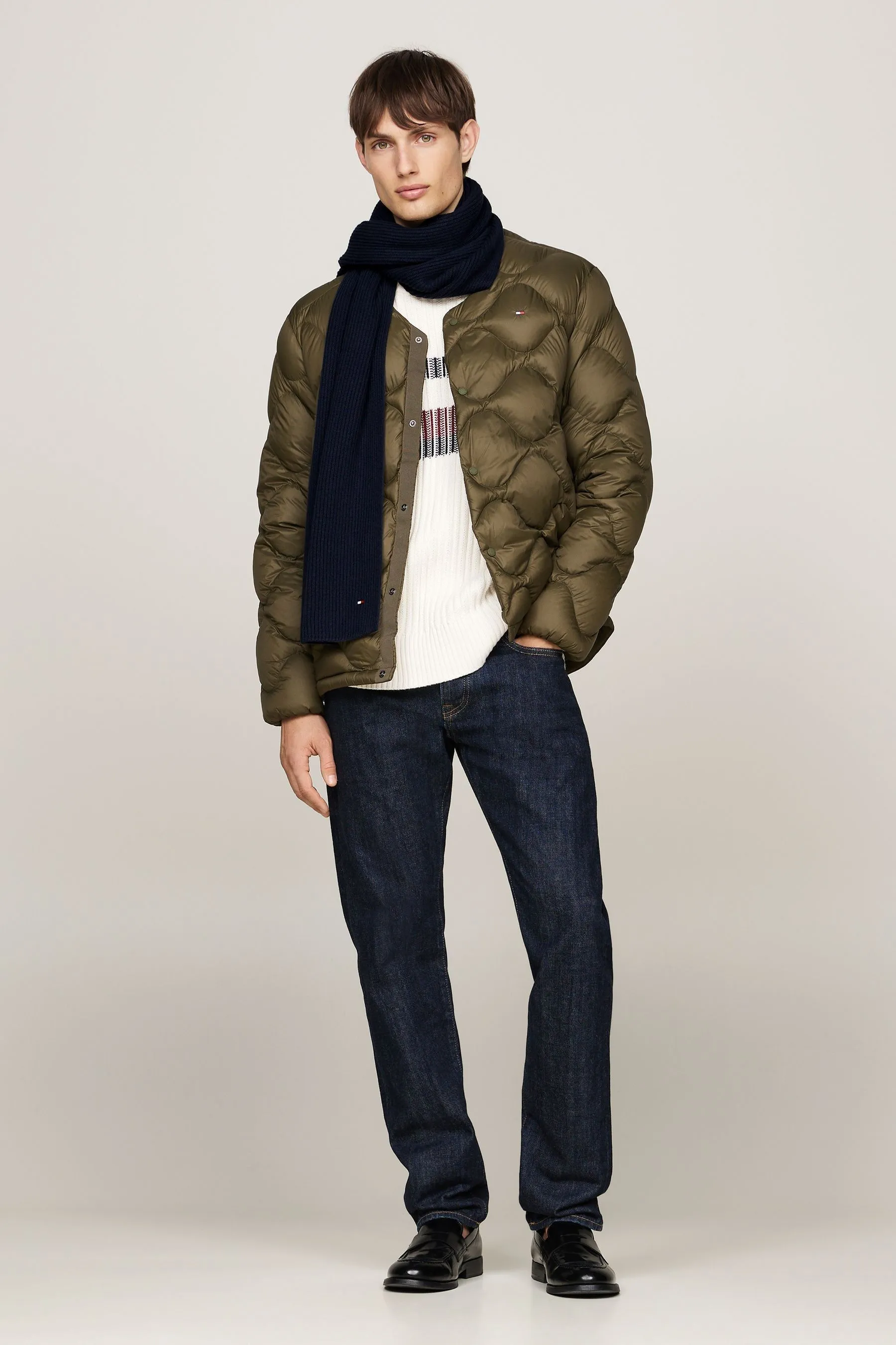 Tommy Hilfiger Bandiera Pima Cotone Cashmere Sciarpa    