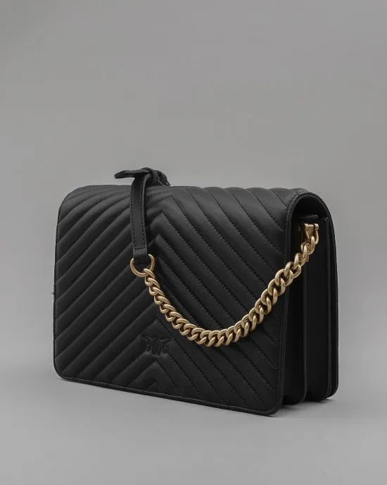 Tracolla Love Click Classic Vitello Seta 100063 donna PINKO 25 Nero
