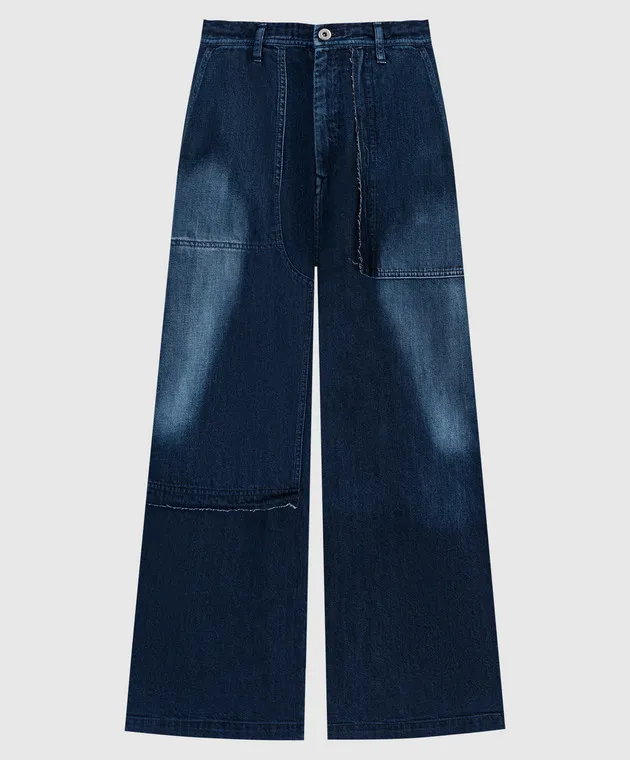 Y`S Yamamoto Jeans blu con stampa di Spotted Horse Craft YSP99005